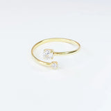 Anel Feminino Ajustável Banhado a Ouro