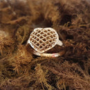 Anel de Coração Banhado a Ouro 18k