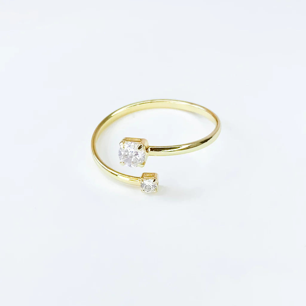 Anel Feminino Ajustável Banhado a Ouro