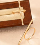 Conjunto de 2 Anéis Femininos Elegantes