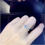 Anel Solitário Banhado a Ouro 18K com Zircônia