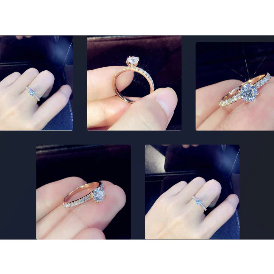 Anel Solitário Banhado a Ouro 18K com Zircônia