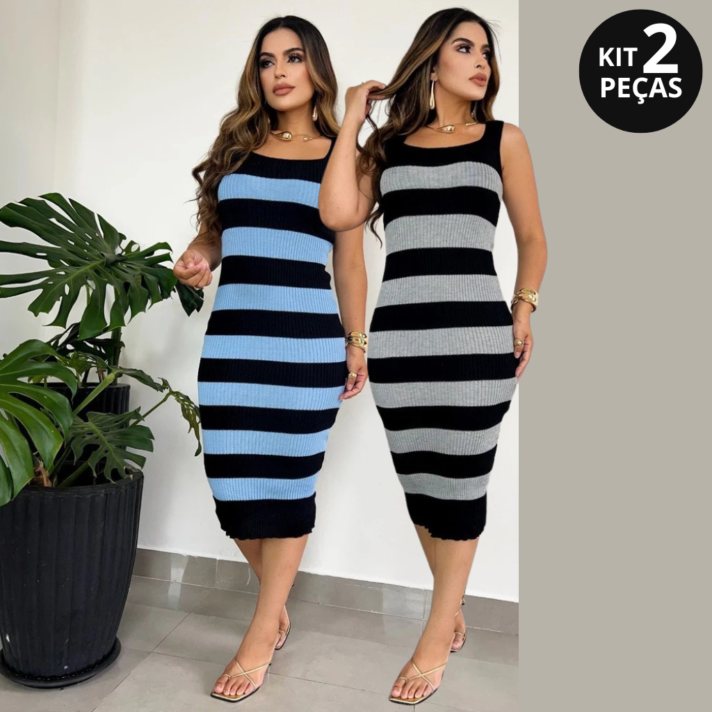 VESTIDO MIDI TRICOT MODAL - SUPER PROMOÇÃO COMPRE 1 LEVE 2