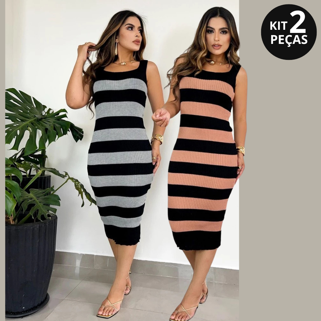 VESTIDO MIDI TRICOT MODAL - SUPER PROMOÇÃO COMPRE 1 LEVE 2