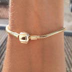 Pulseira para Berloques Dourada Banhada a Ouro 18K