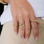 Anel Ajustável Feminino 2 Gotas Lisas